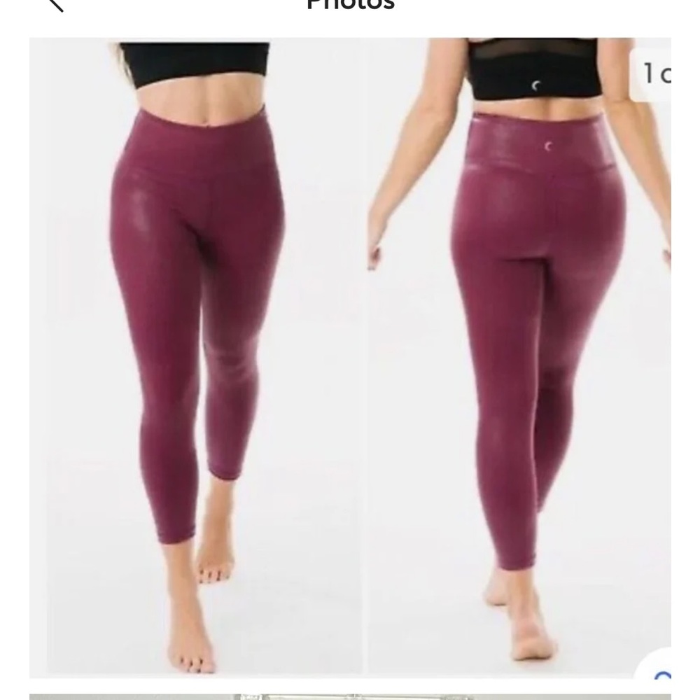 Zyia Lipgloss Metallic Capri Leggings Size 6/8